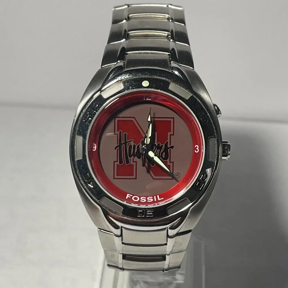Nebraska Cornhuskers NCAA Stainless-Steel Kaleido Watch by Fossil NEW
